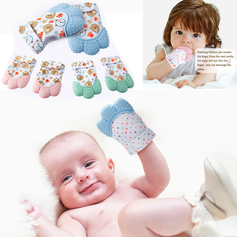 Teething Mitten Baby - Разглаживающая детская варежка для прорезывания зубов,