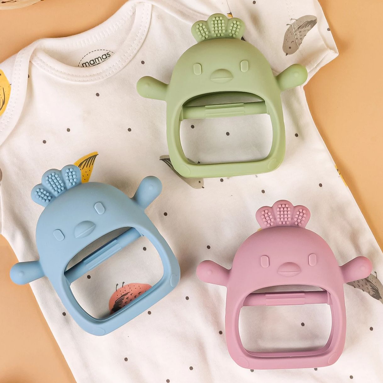Teething Mitten Baby - 1 шт. Детские силиконовые перчатки-прорезыватели для