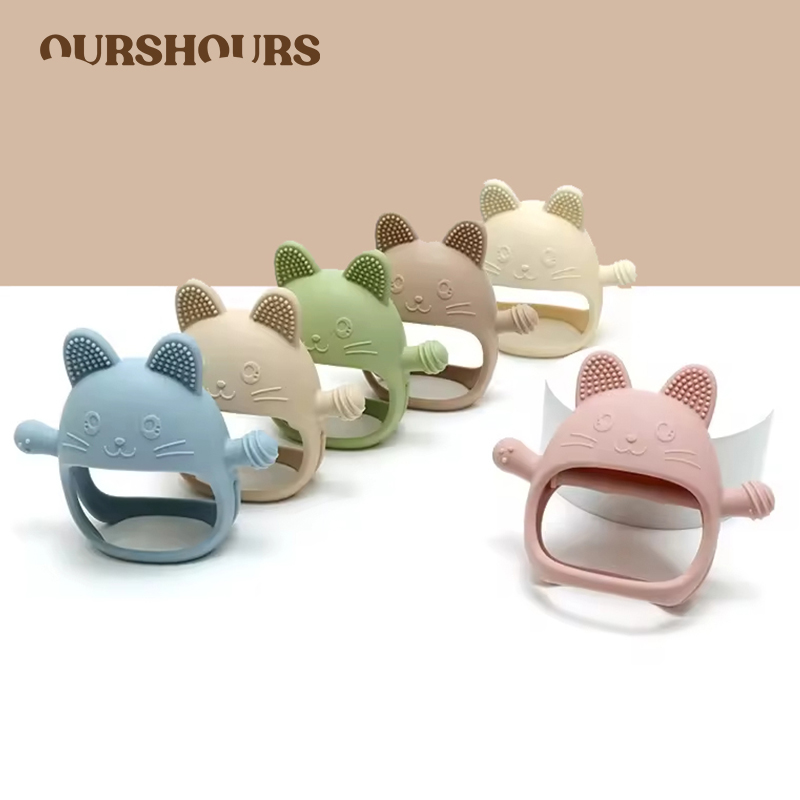 Teething Mitten Baby - 1 шт., детские силиконовые прорезыватели, перчатки,