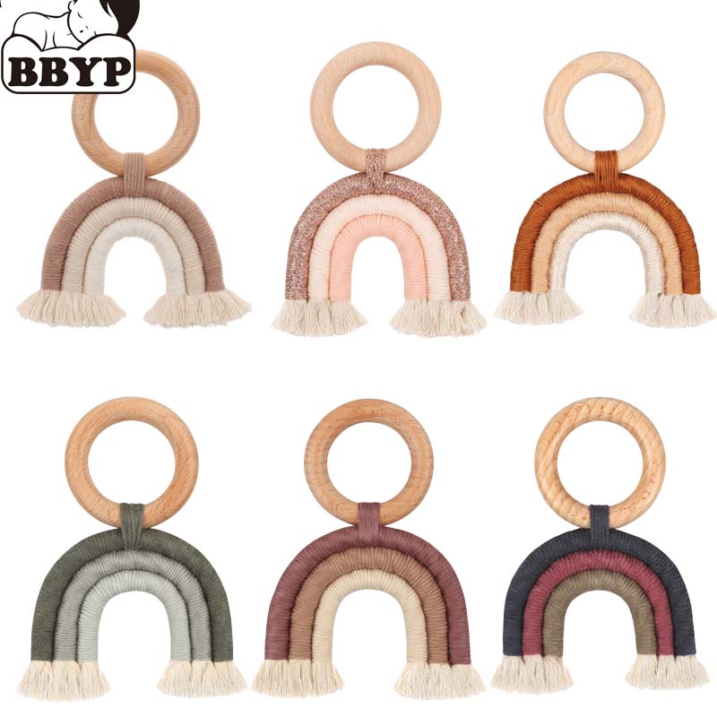 Baby Products Photos - Детские прорезыватели с радужной кисточкой, вязаные