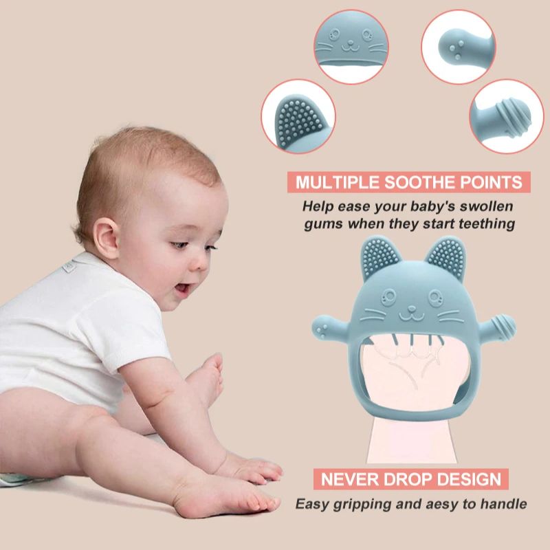 1 шт., детские силиконовые про – обзор и цена Teething Mitten Baby